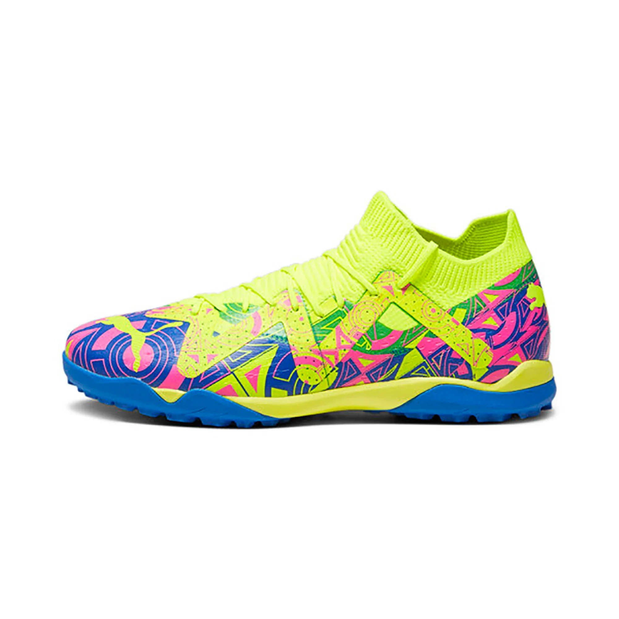 Puma Future Match TT Turf Soccer Cleat Ultra Blue/Yellow Alert/Luminous Pink - Image 2