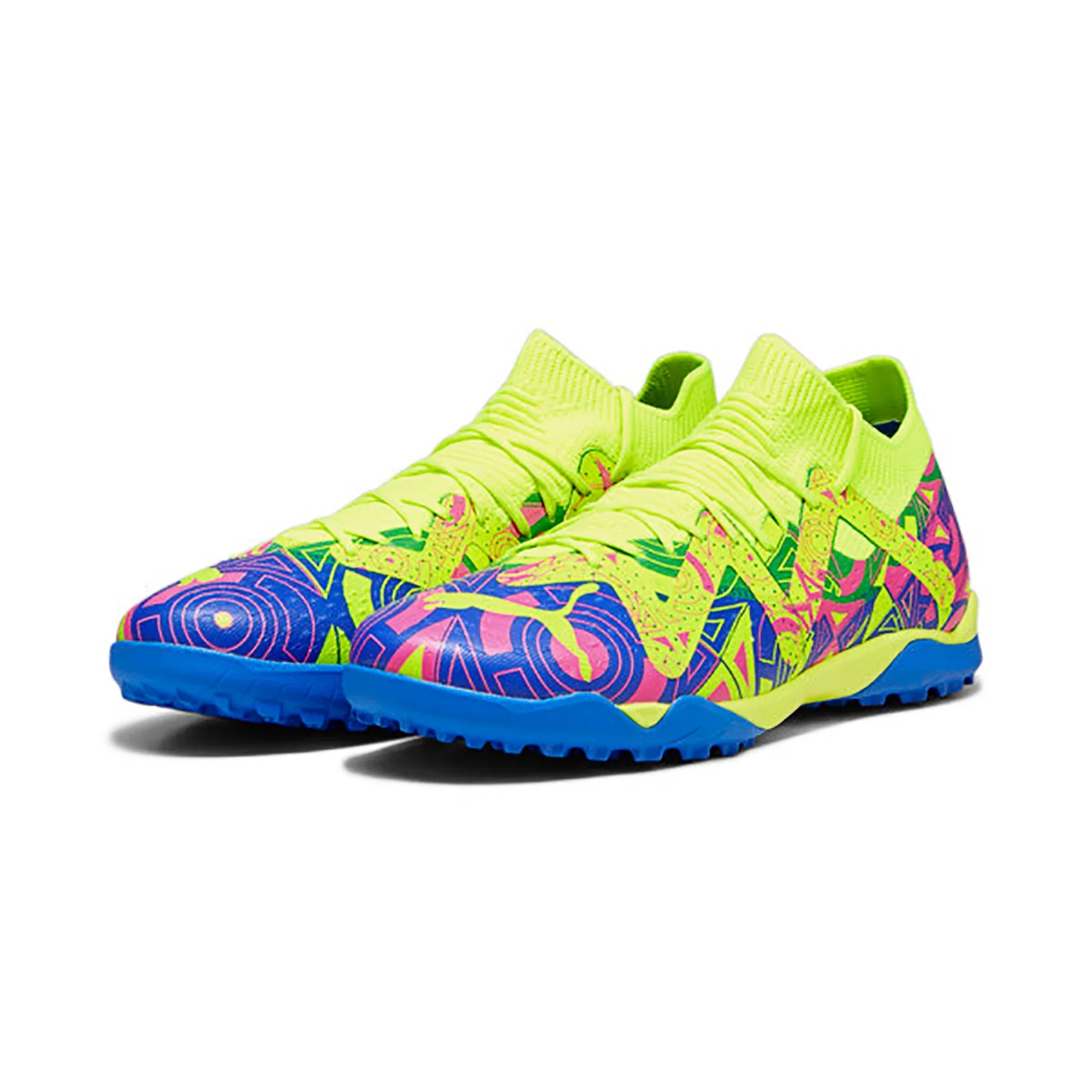 Puma Future Match TT Turf Soccer Cleat Ultra Blue/Yellow Alert/Luminous Pink - Image 4