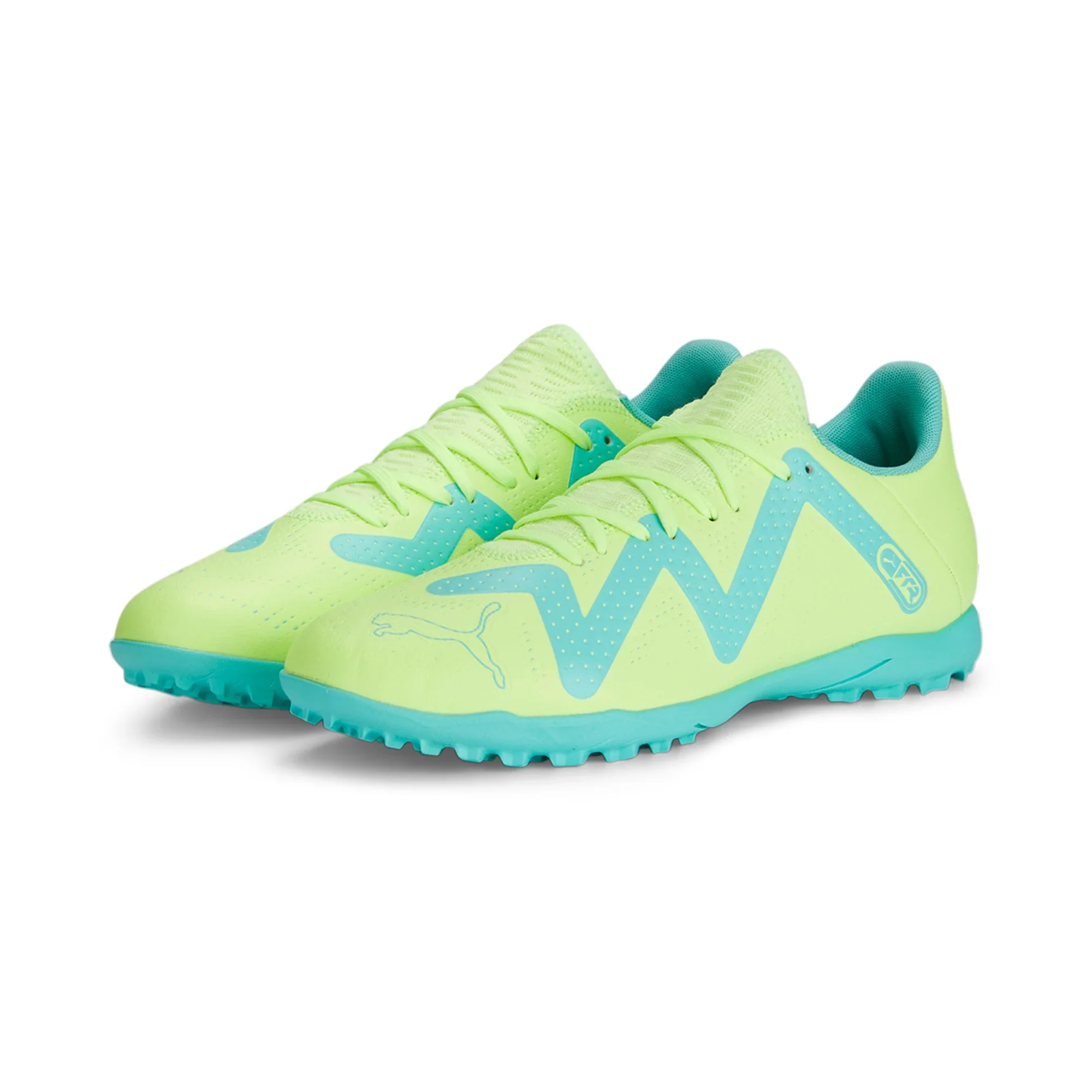 Puma Future Play TT Turf Soccer Cleat - Yellow/Black/Peppermint - Image 4