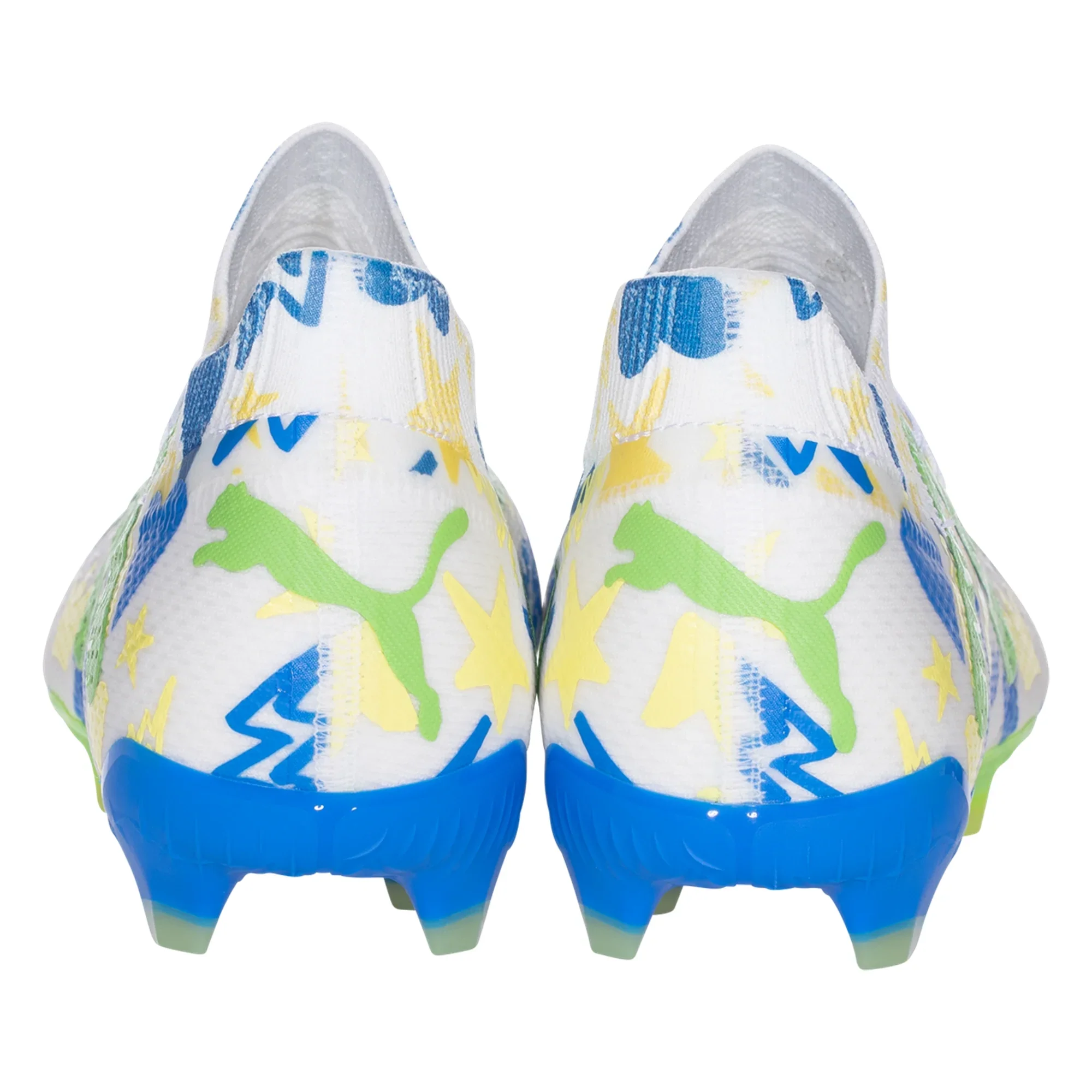 Puma Future Ultimate NJR FG/AG Soccer Cleat - White/Racing Blue/Lemon Meringue/Parakeet Green - Image 7