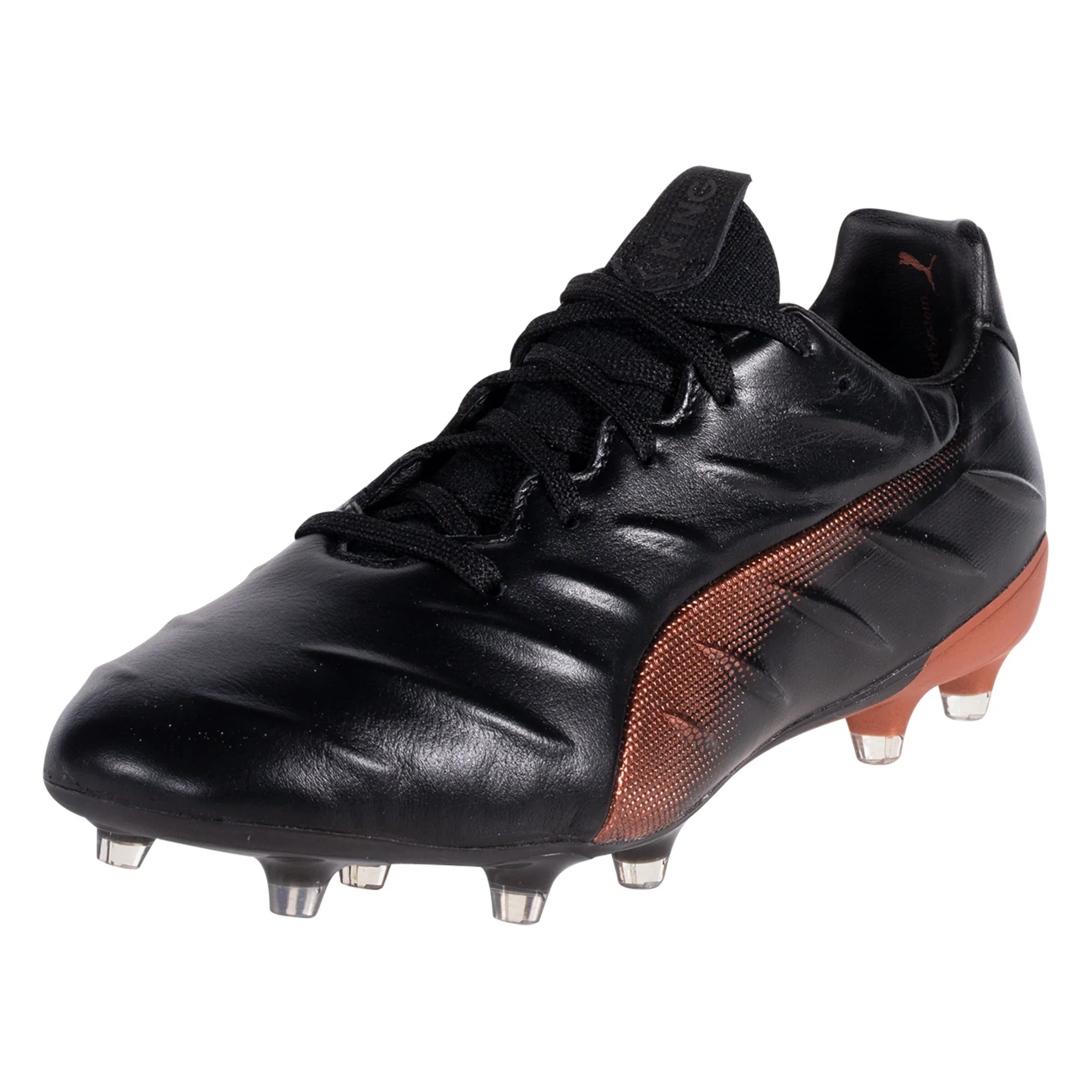 Puma King Platinum 21 Firm Ground Soccer Cleat - Black/Neon Citrus - Image 4