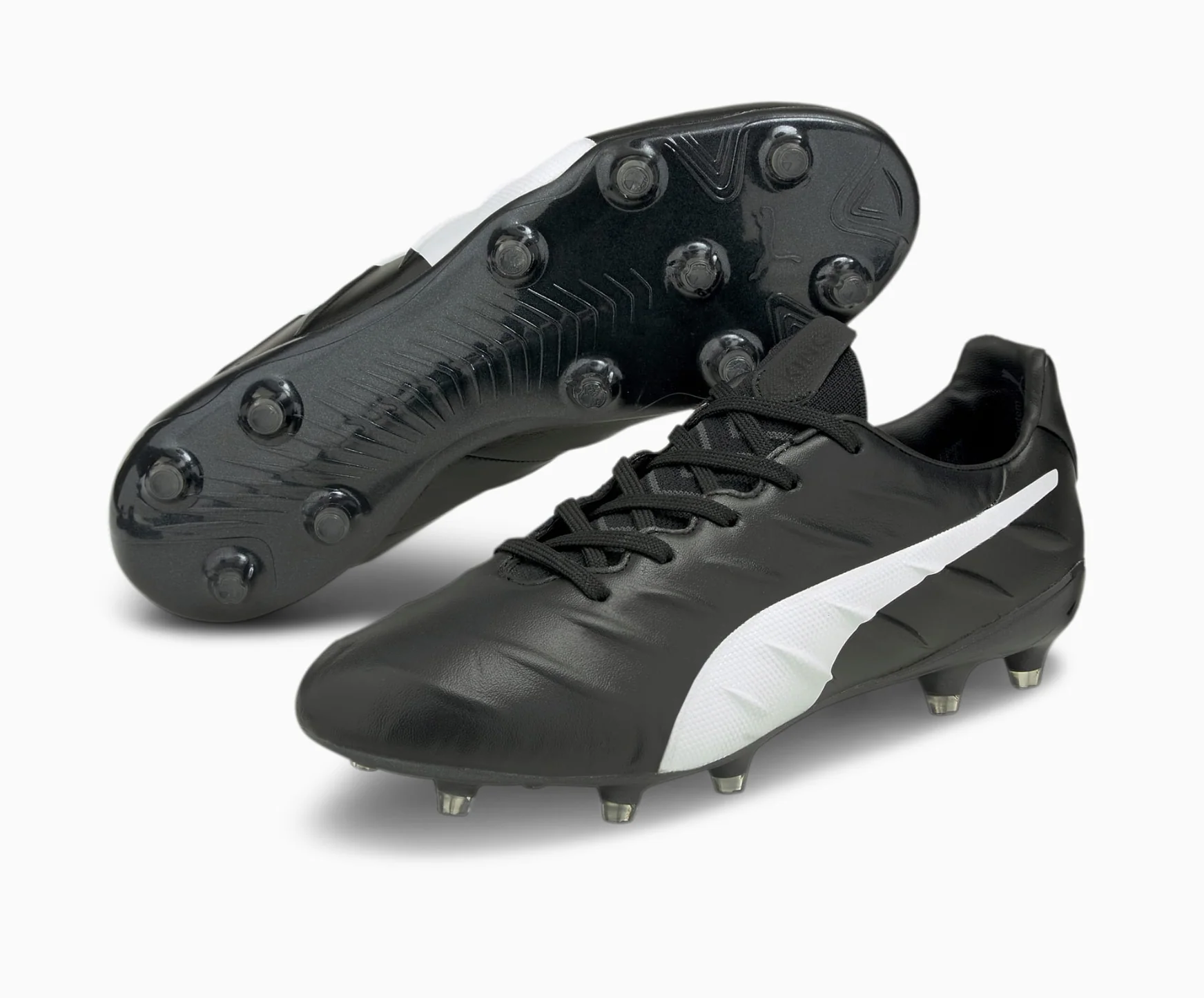 Puma King Platinum 21 Firm Ground Soccer Cleat - Puma Black/Puma White - Image 8