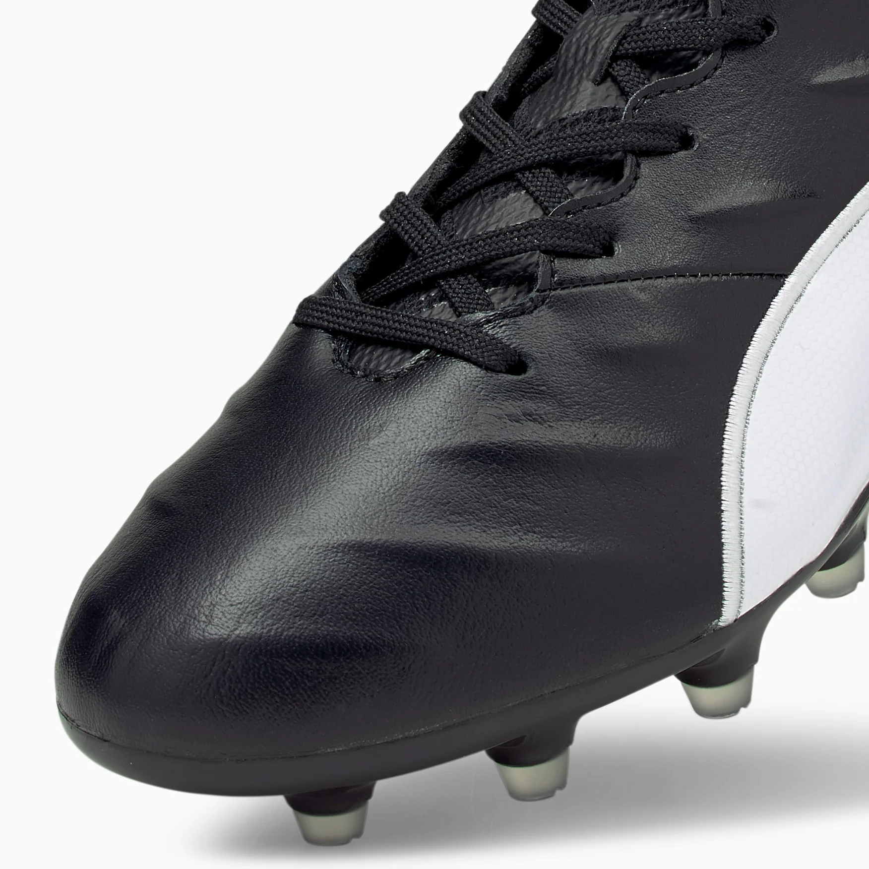 Puma King Pro21 Firm Ground Soccer Cleat - Puma Black/Puma White - Image 3