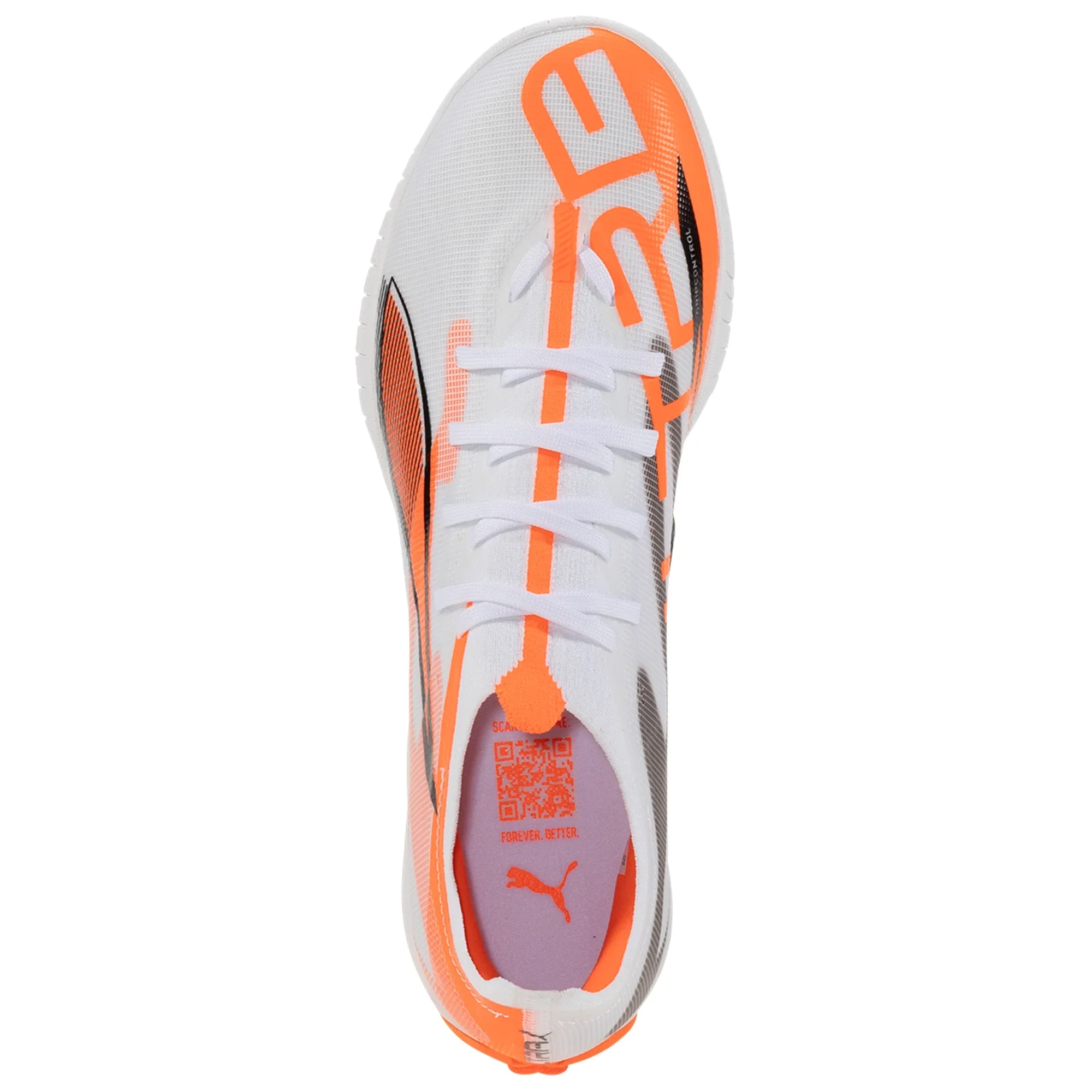 Puma Ultra 5 Match TT Turf Soccer Cleat- White/Black-Glowing Red - Image 5