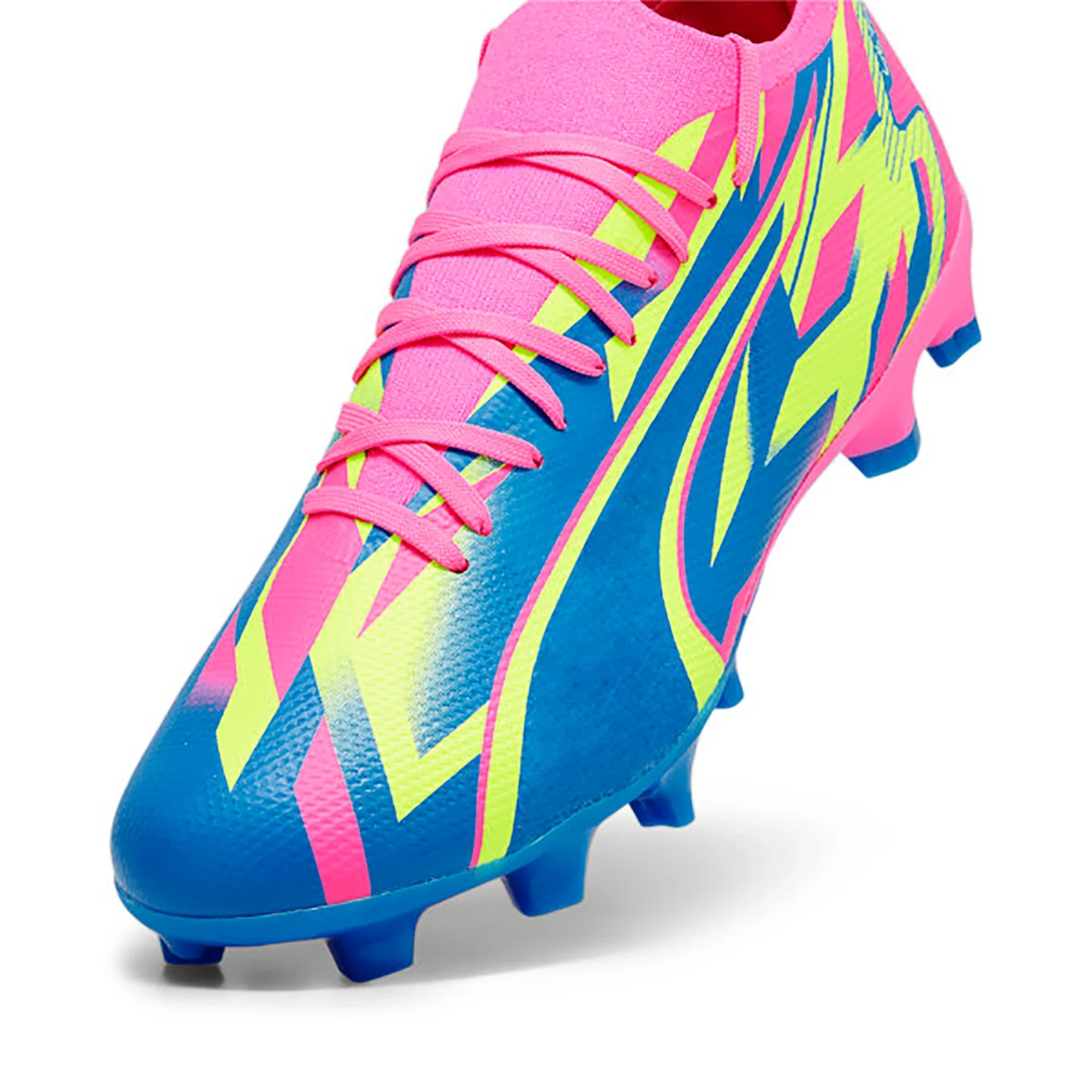 Puma Ultra Match FG/AG Firm Ground Soccer Cleat - Luminous Pink/Yellow Alert/Ultra Blue - Image 5