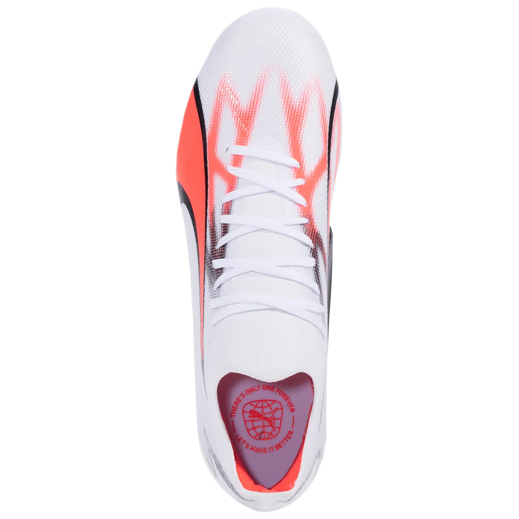 Puma Ultra Match FG/AG Firm Ground Soccer Cleat - White/Black/Fire Orchid - Image 3