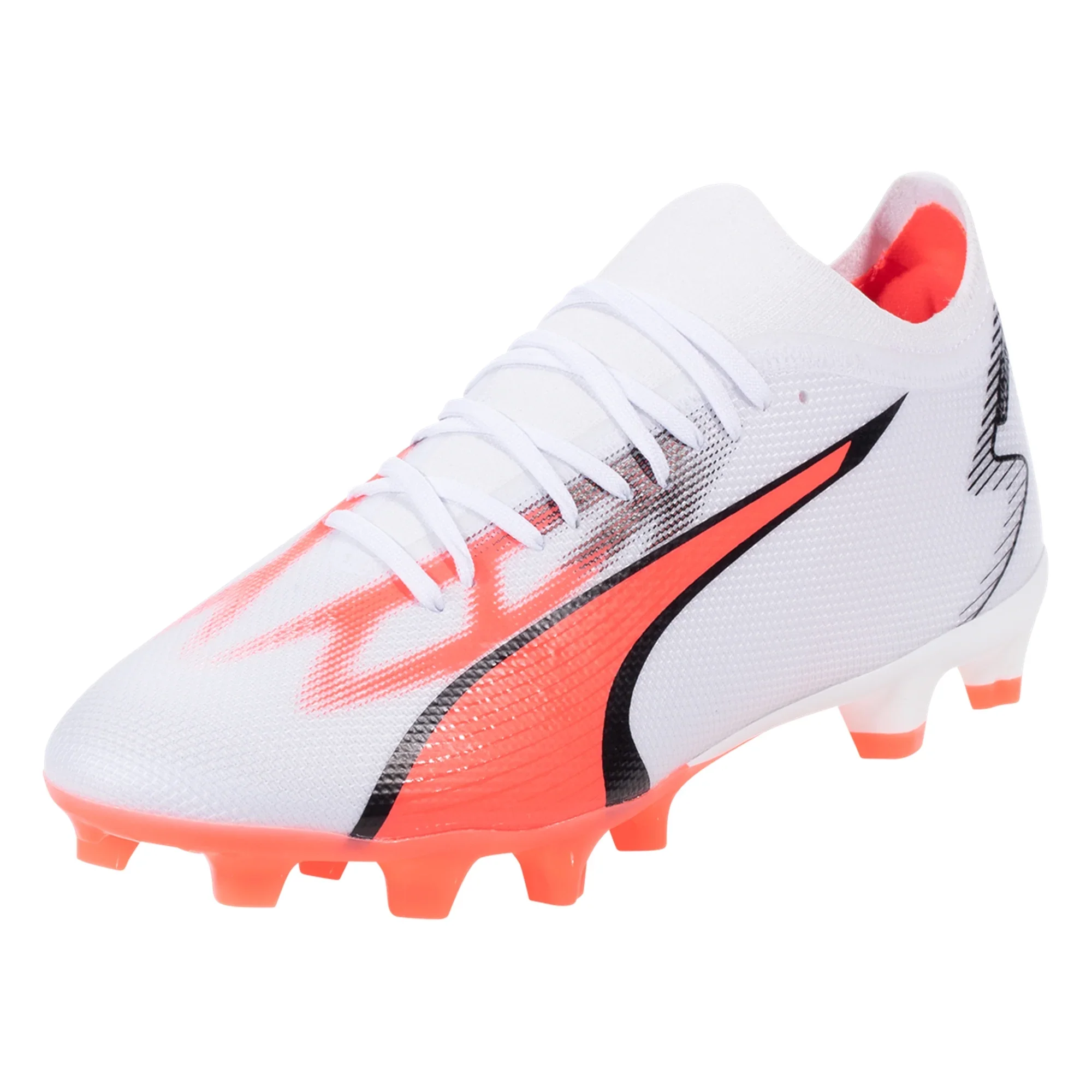 Puma Ultra Match FG/AG Firm Ground Soccer Cleat - White/Black/Fire Orchid - Image 4