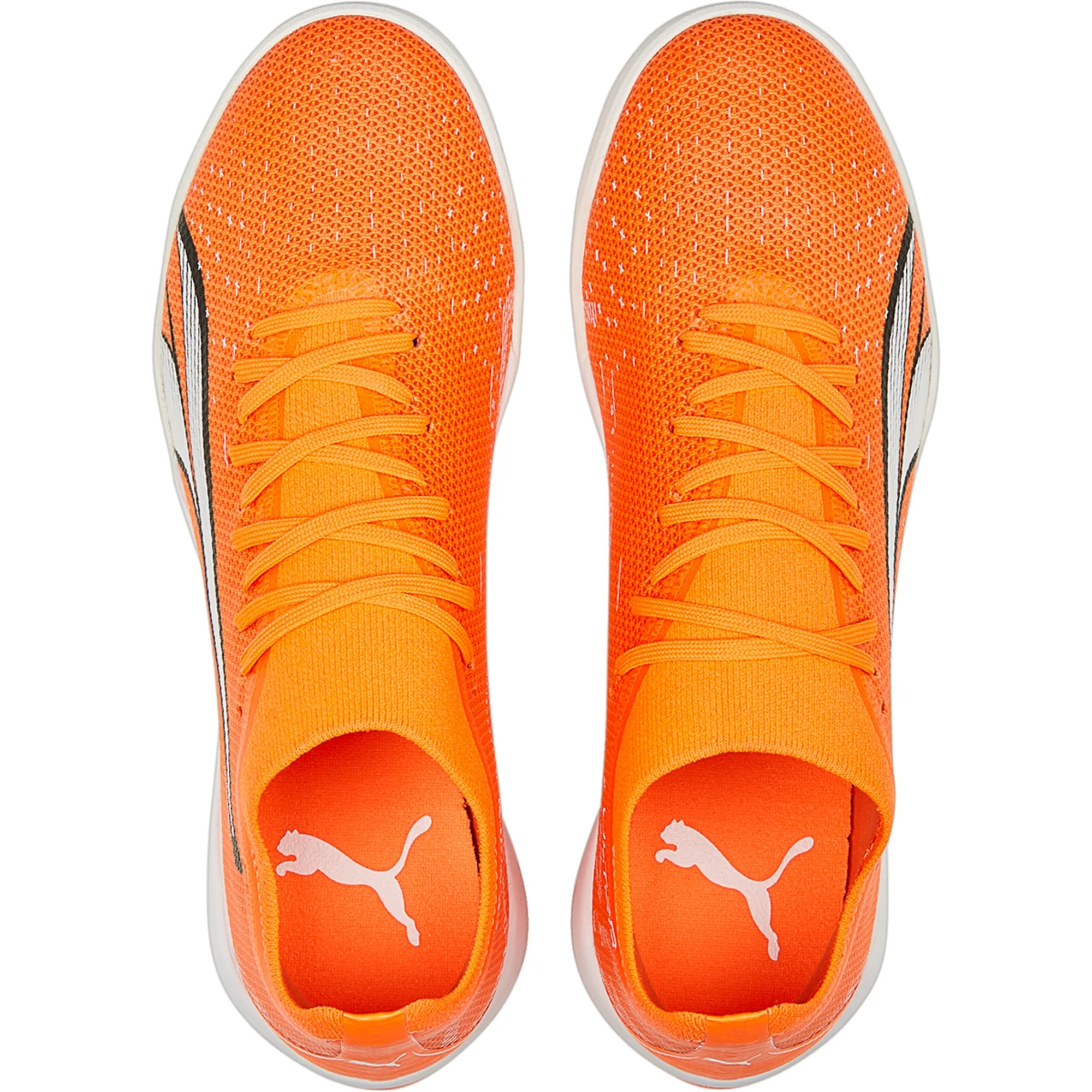 Puma Ultra Match IT Indoor Soccer Shoes - Orange/White/Blue - Image 3