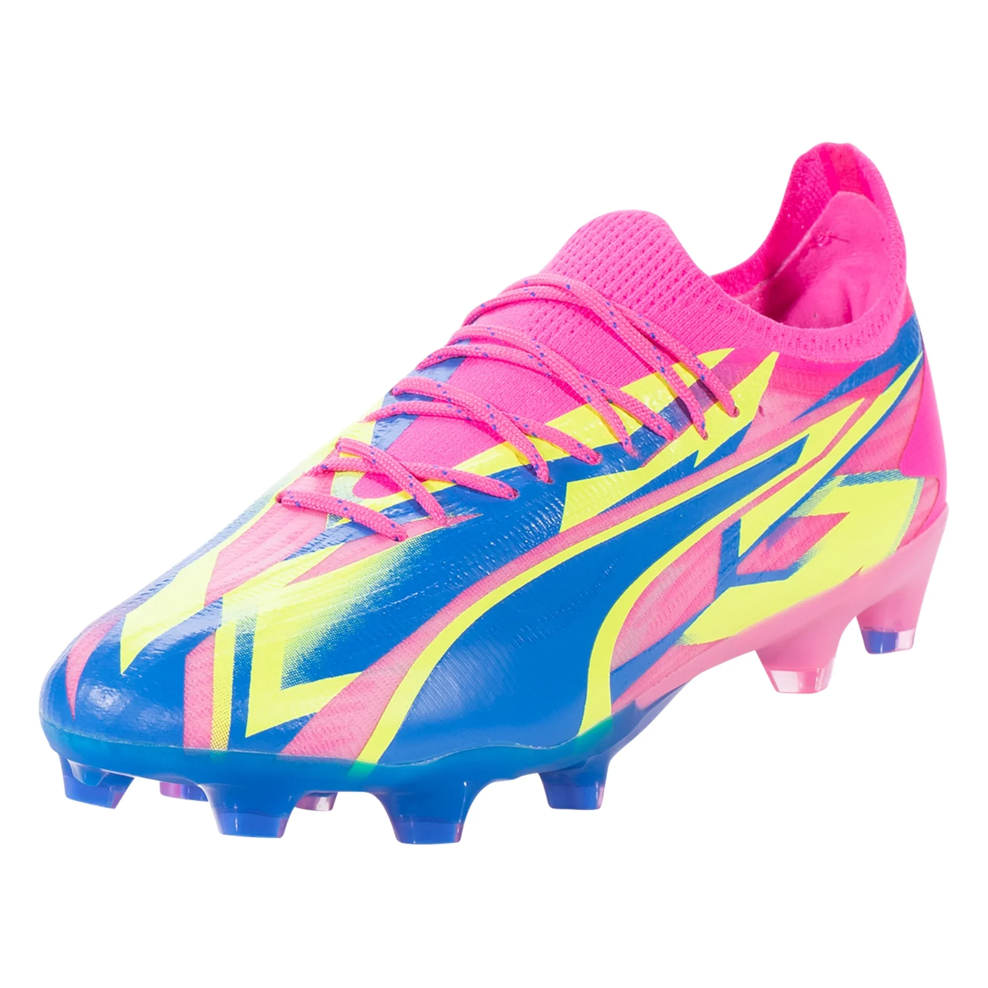 Puma Ultra Ultimate FG/AG Firm Ground Soccer Cleat - Luminous Pink/Ultra Blue/Yellow Alert - Image 4
