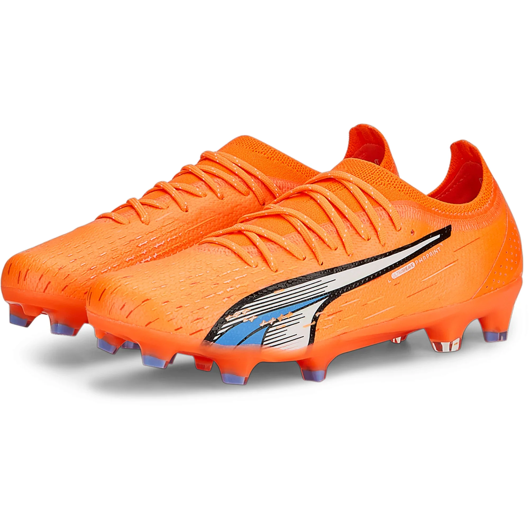 Puma Ultra Ultimate FG/AG Firm Ground Soccer Cleats - Orange/White/Blue - Image 4