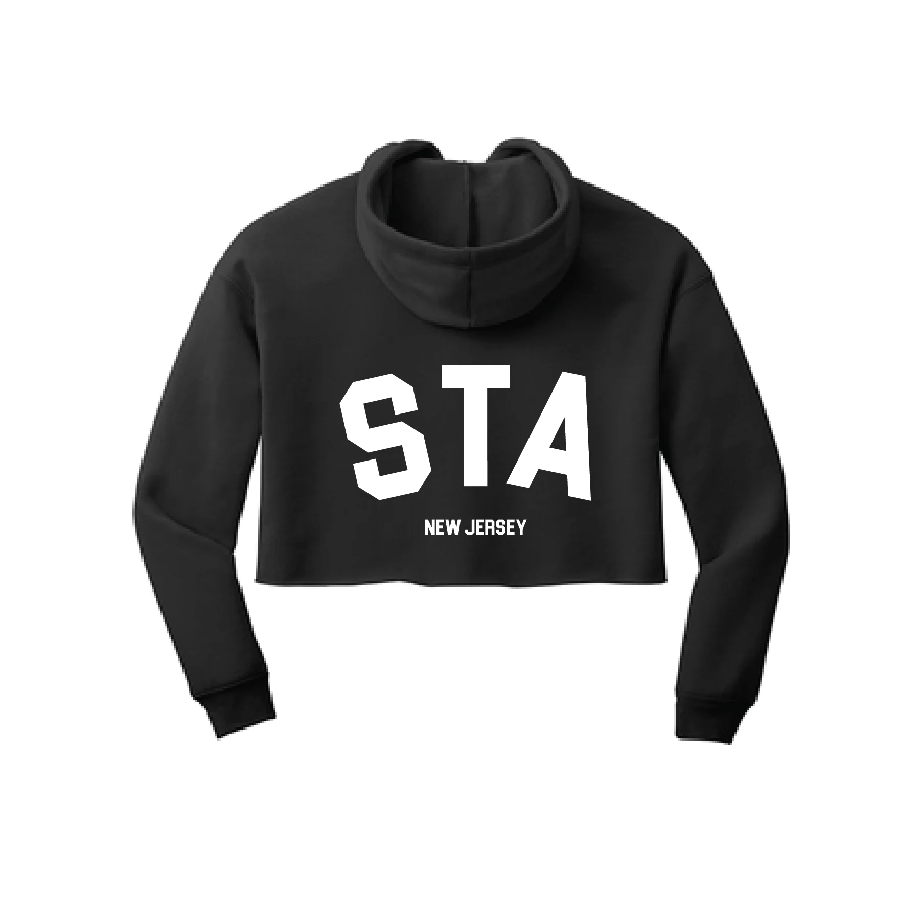STA Morris United Bella+Canvas Lifestyle Crop Hoodie Black - Image 2