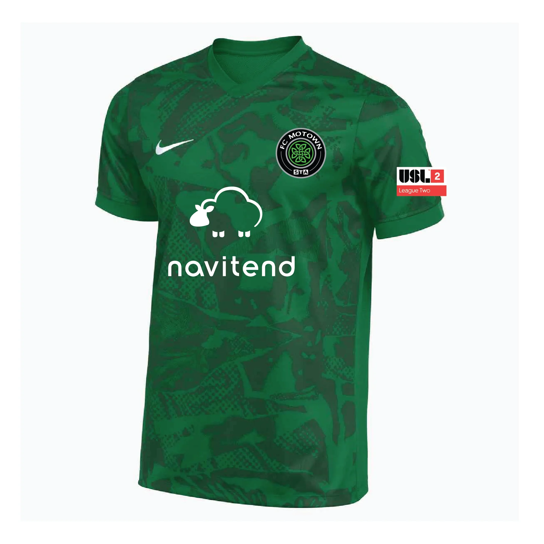 STA Motown USL2 Official Nike Precision VII Jersey Green