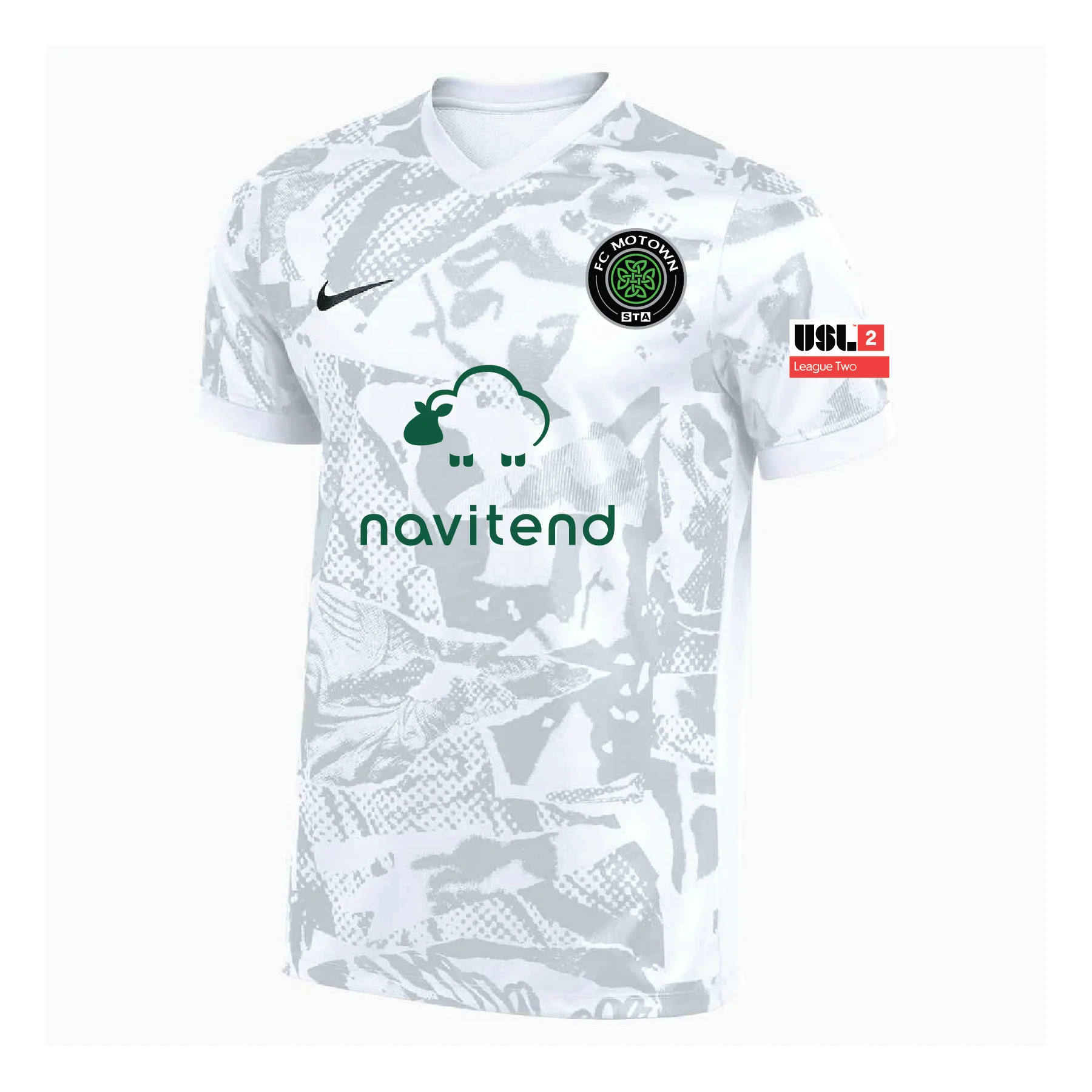 STA Motown USL2 Official Nike Precision VII Jersey White