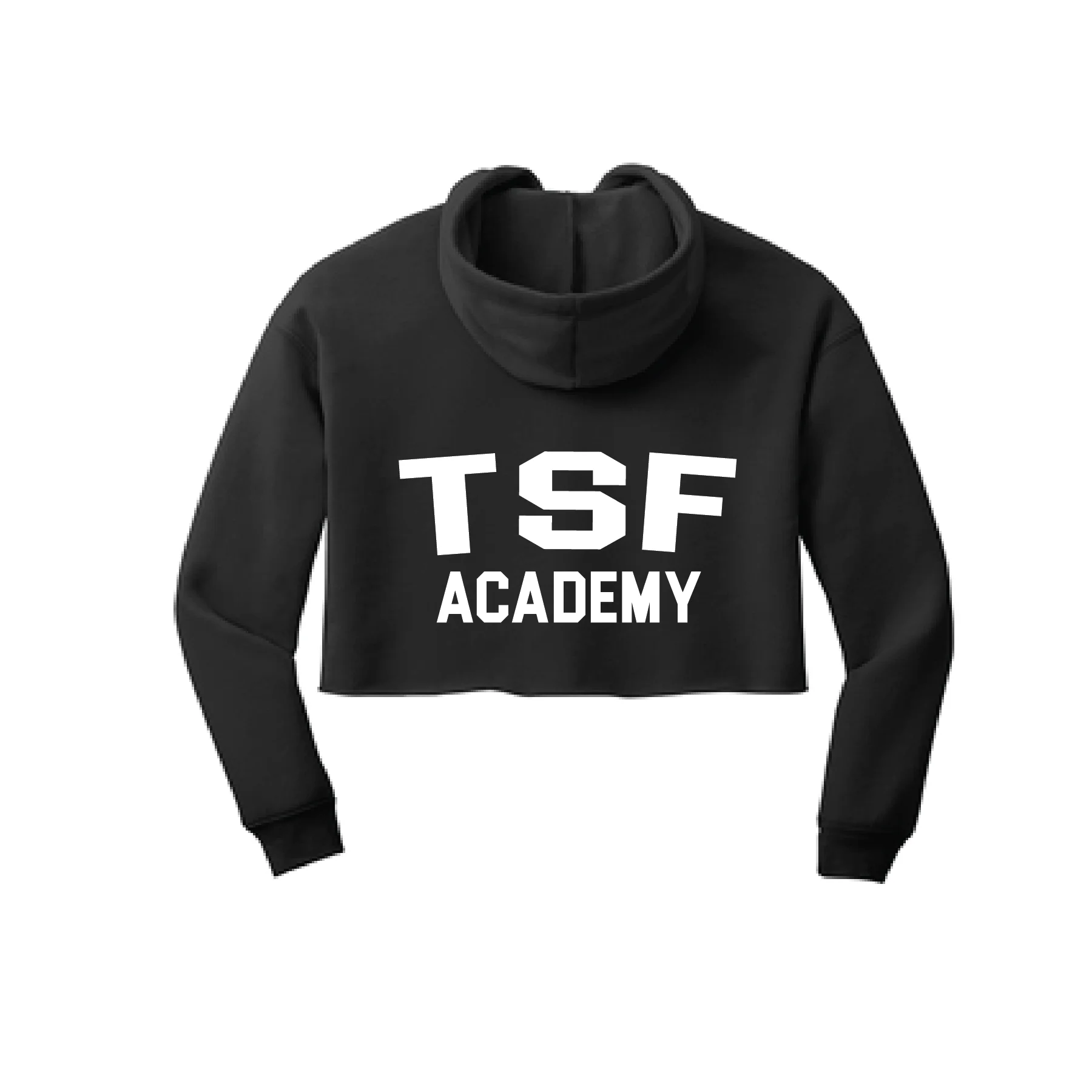 TSF FAN Bella+Canvas Lifestyle Crop Hoodie Black - Image 2