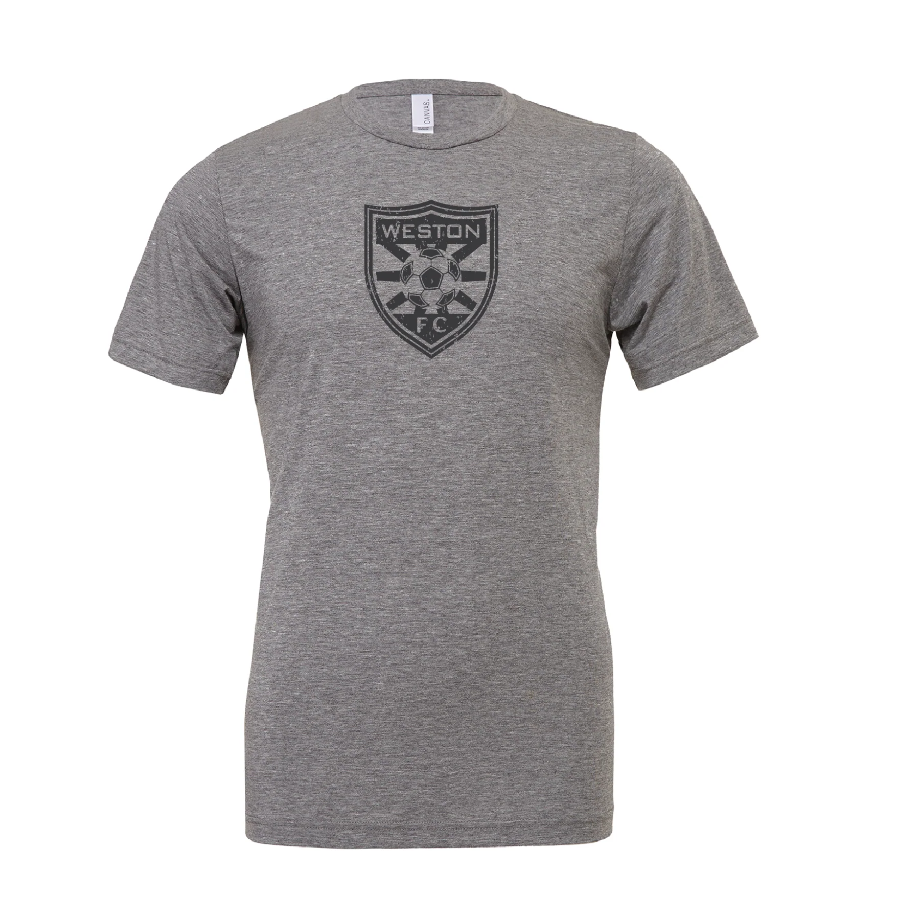 Weston FC Boys MLS Next (Logo) Bella + Canvas Short Sleeve Triblend T-Shirt Grey