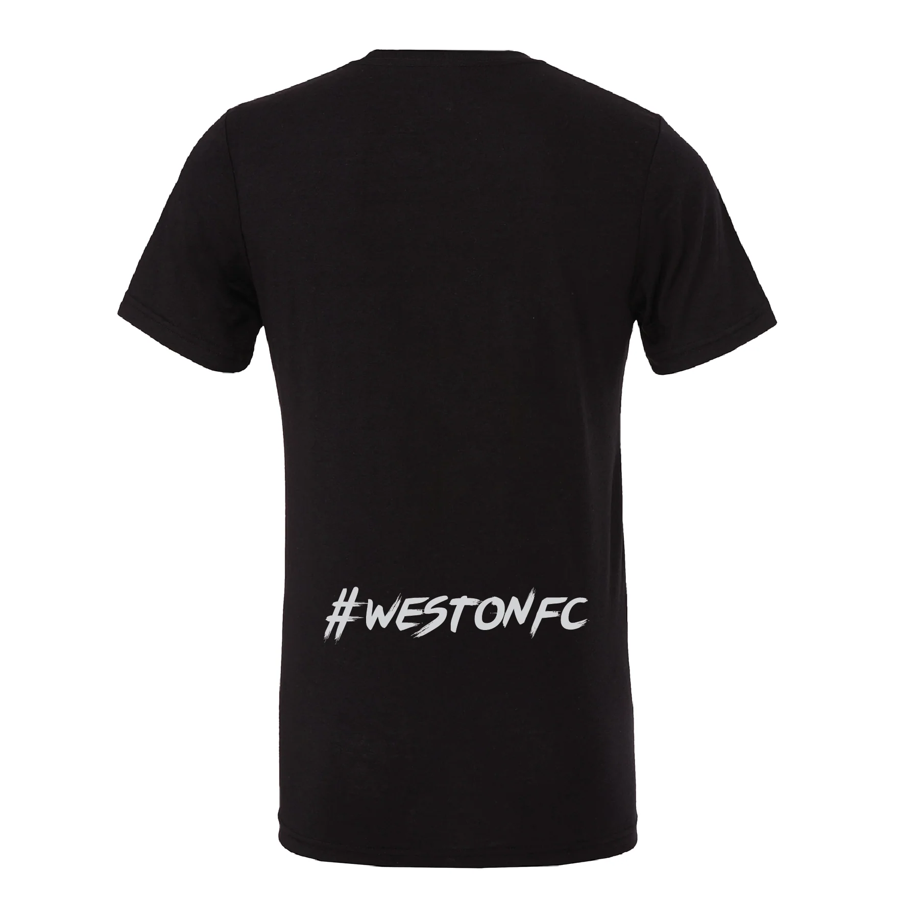 Weston FC Boys MLS Next (Patch) Bella + Canvas Short Sleeve Triblend T-Shirt Solid Black - Image 2