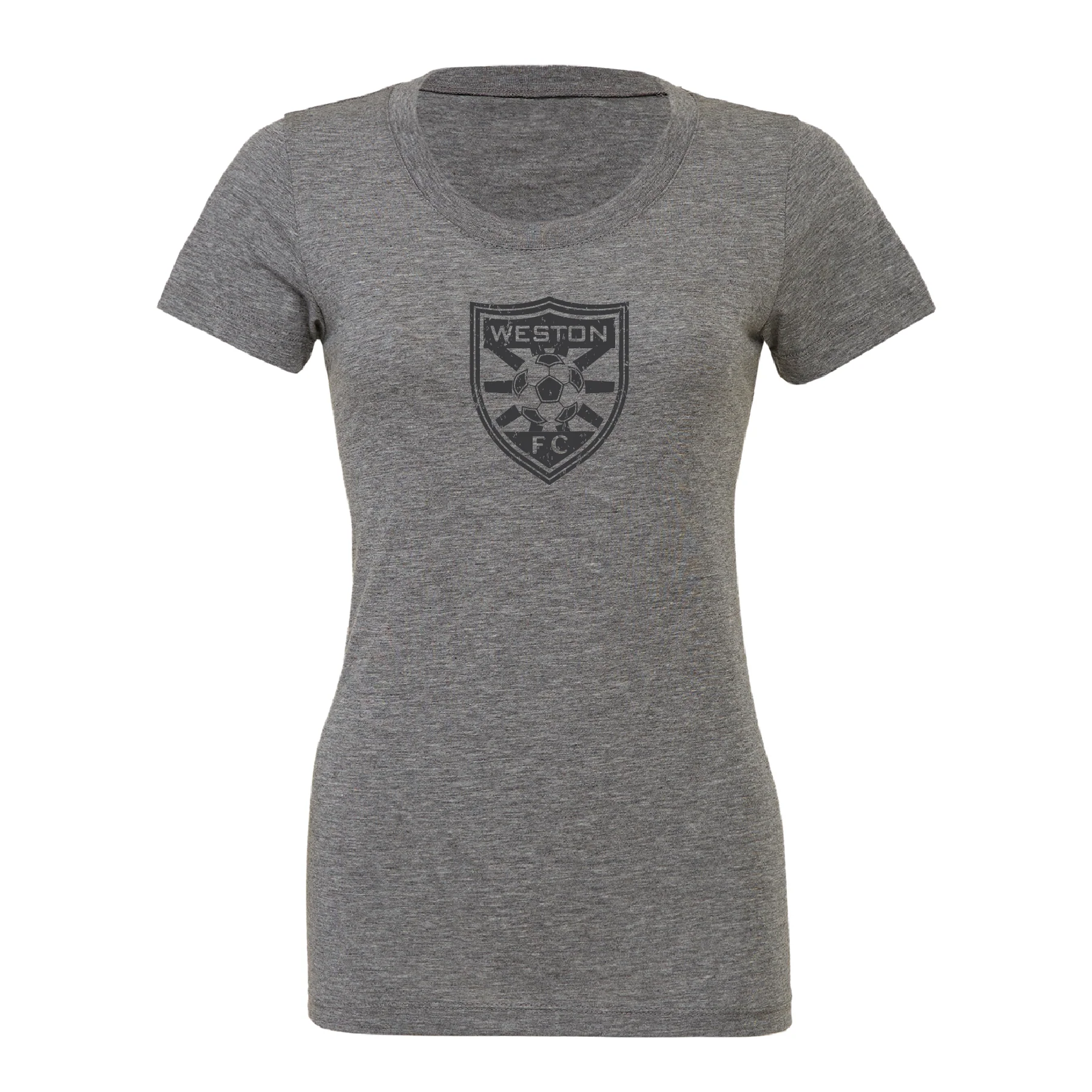 Weston FC FAN (Logo) Bella + Canvas Short Sleeve Triblend T-Shirt Grey - Image 3