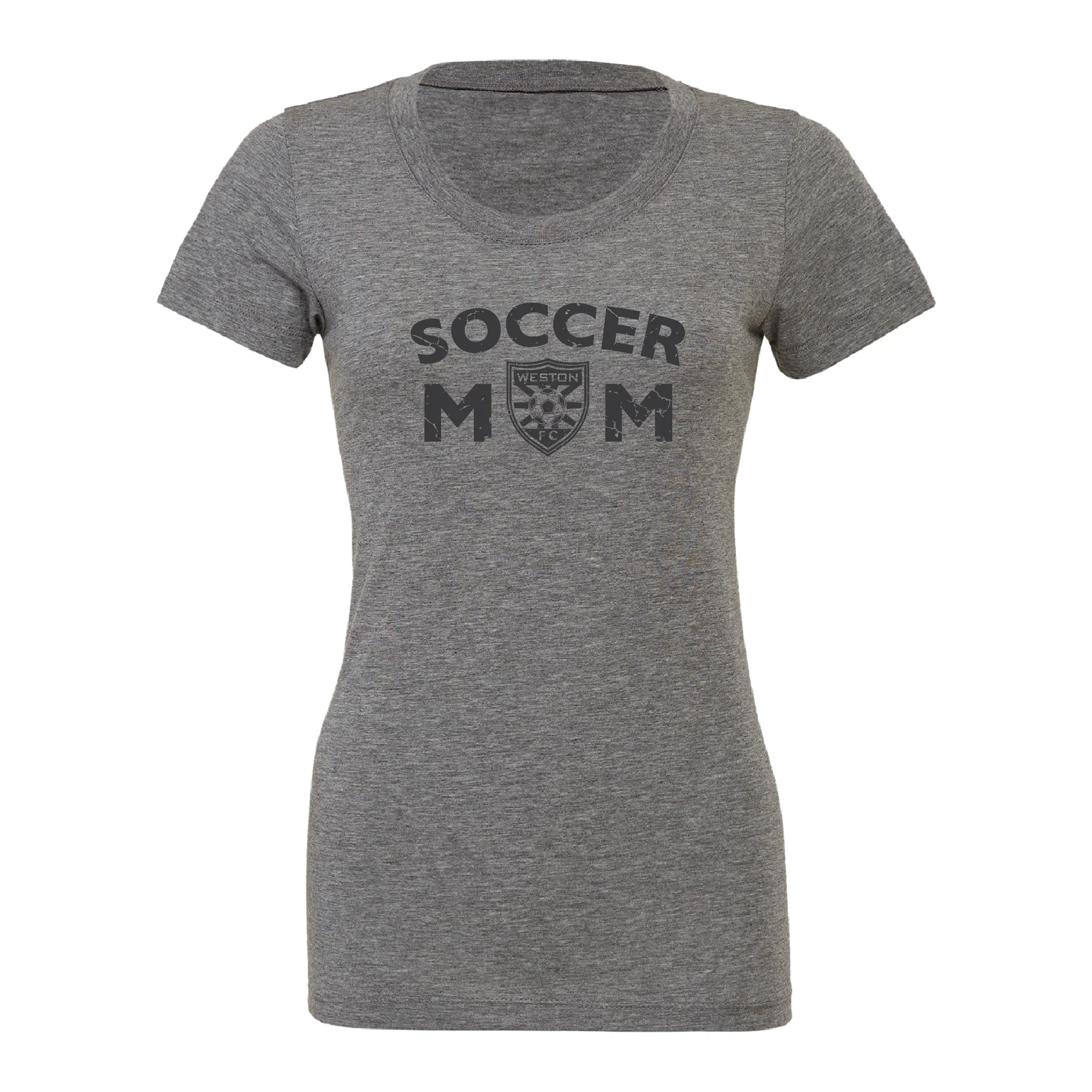 Weston FC FAN (Soccer Mom) Bella + Canvas Short Sleeve Triblend T-Shirt Grey - Image 3