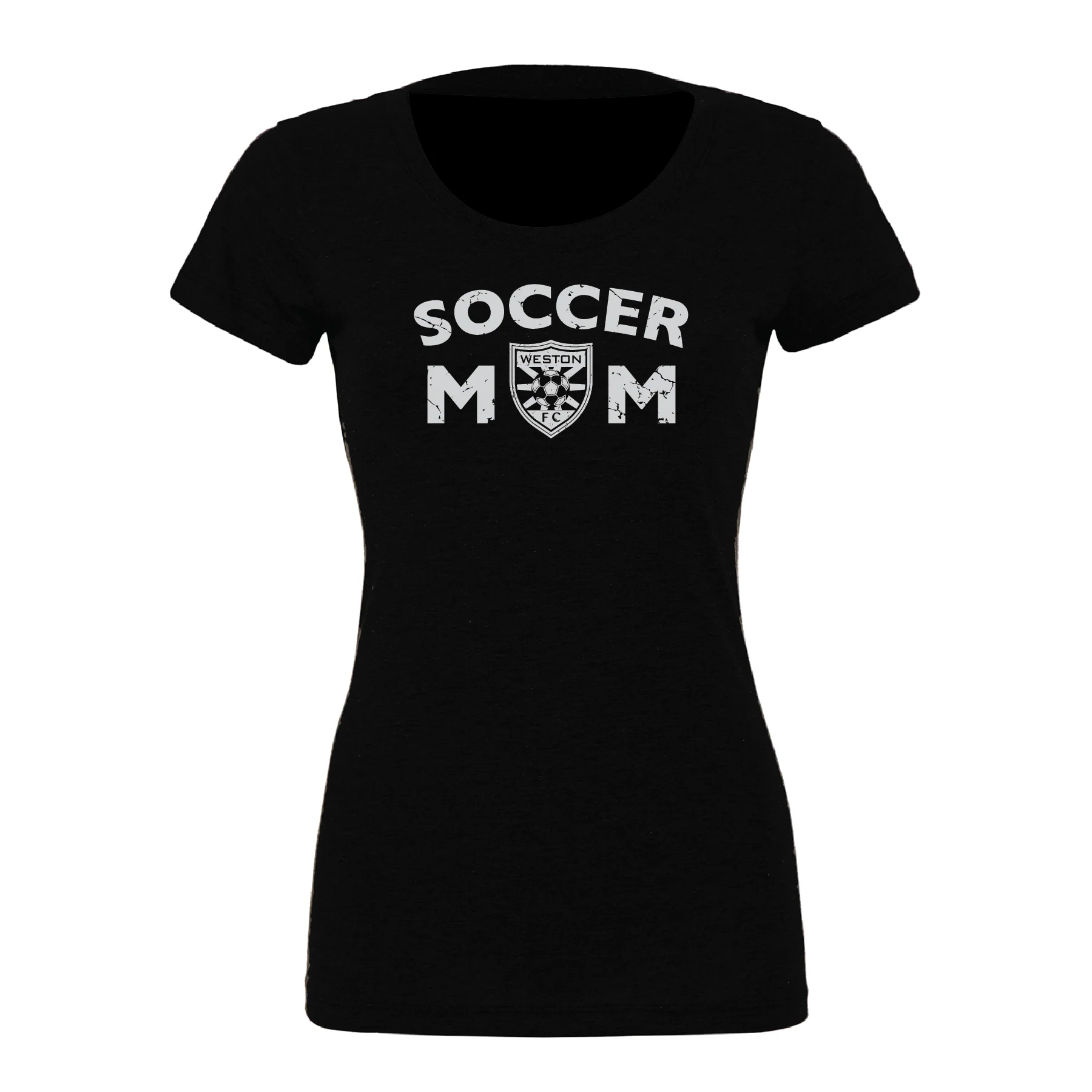 Weston FC FAN (Soccer Mom) Bella + Canvas Short Sleeve Triblend T-Shirt Solid Black - Image 3