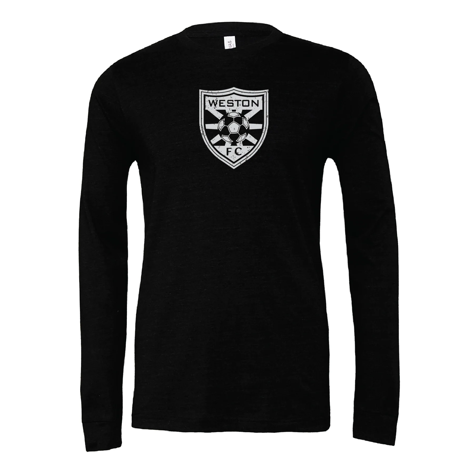 WESTON FC GIRLS DPL (Logo) Bella + Canvas Long Sleeve Triblend T-Shirt Heather Black