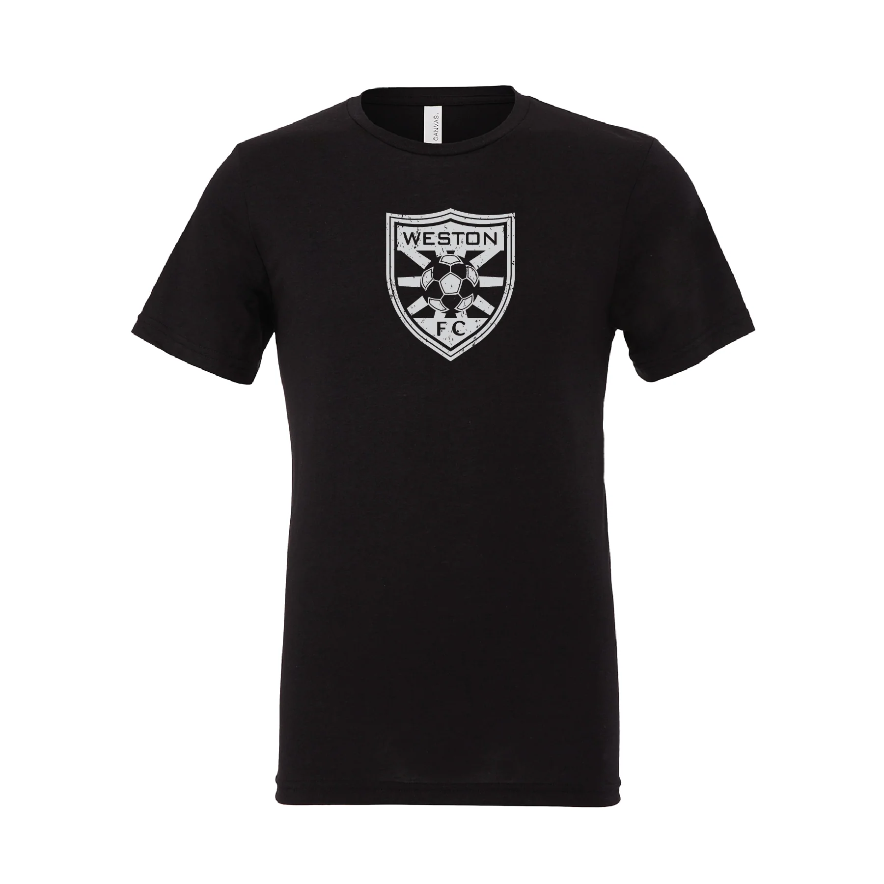 WESTON FC GIRLS PREMIER (Logo) Bella + Canvas Short Sleeve Triblend T-Shirt Solid Black