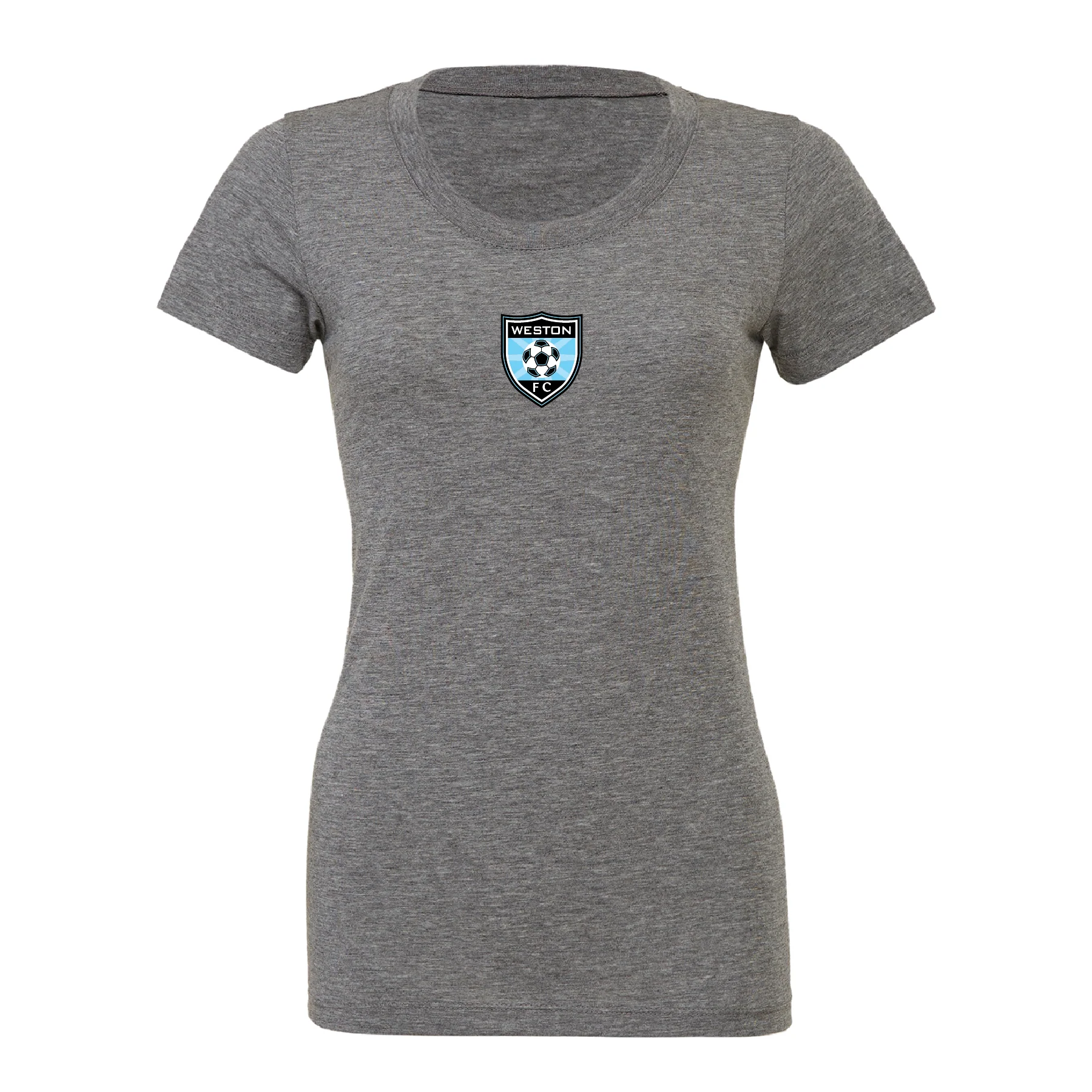 WESTON FC GIRLS PREMIER (Patch) Bella + Canvas Short Sleeve Triblend T-Shirt Grey - Image 3