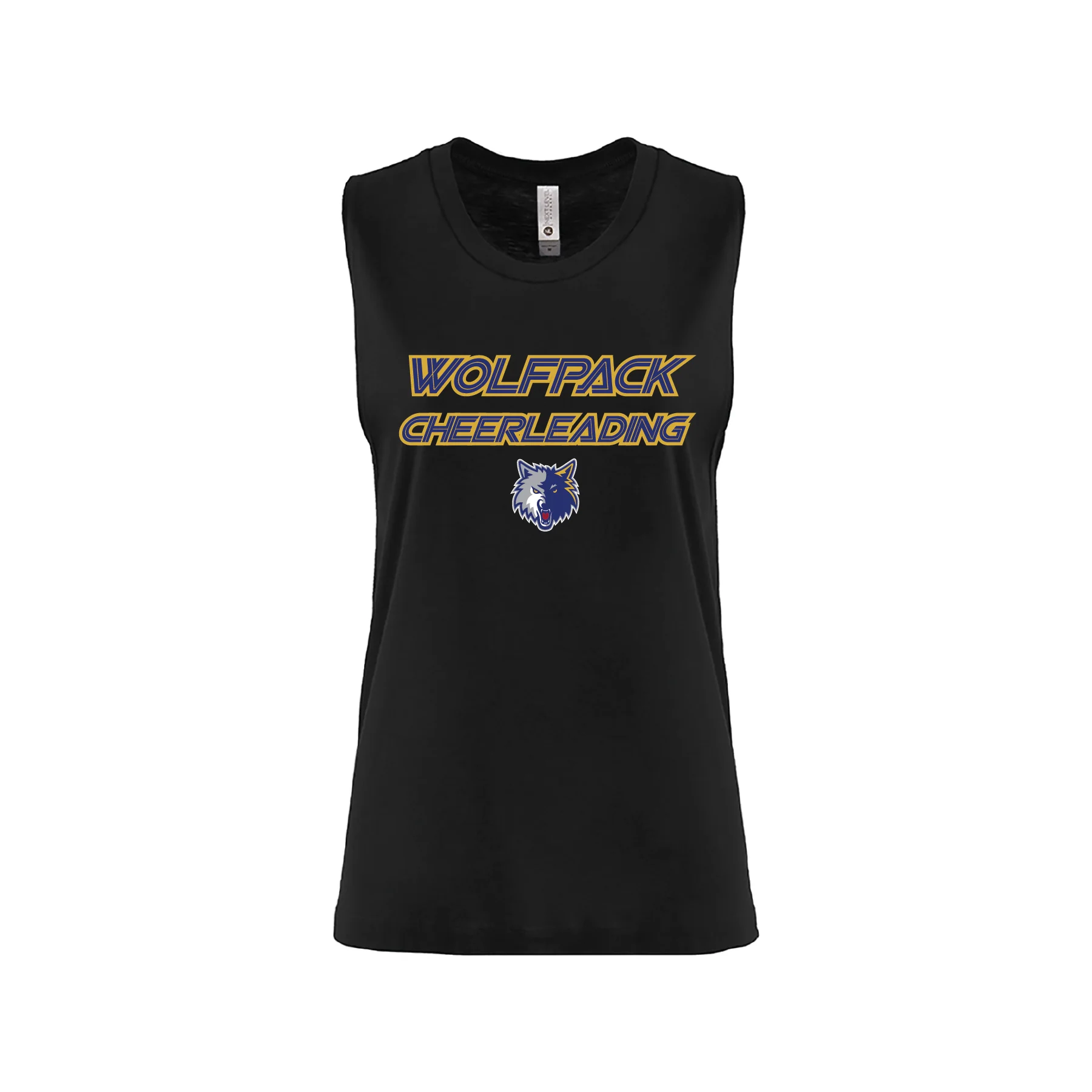 Wolfpack Cheerleading FAN Next Level Ladies Muscle Tank Black