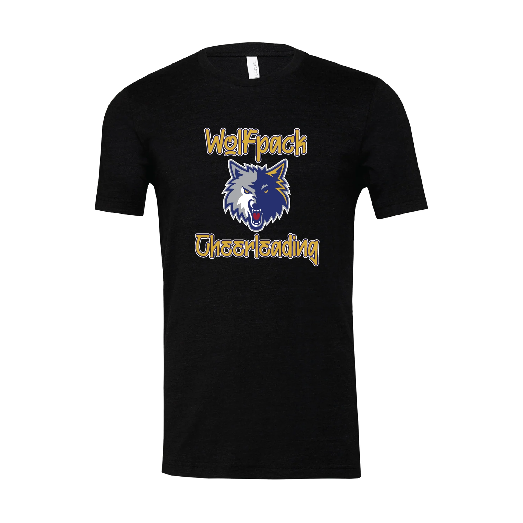 Wolfpack Cheerleading SUPPORTERS Bella + Canvas Short Sleeve Triblend T-Shirt Black
