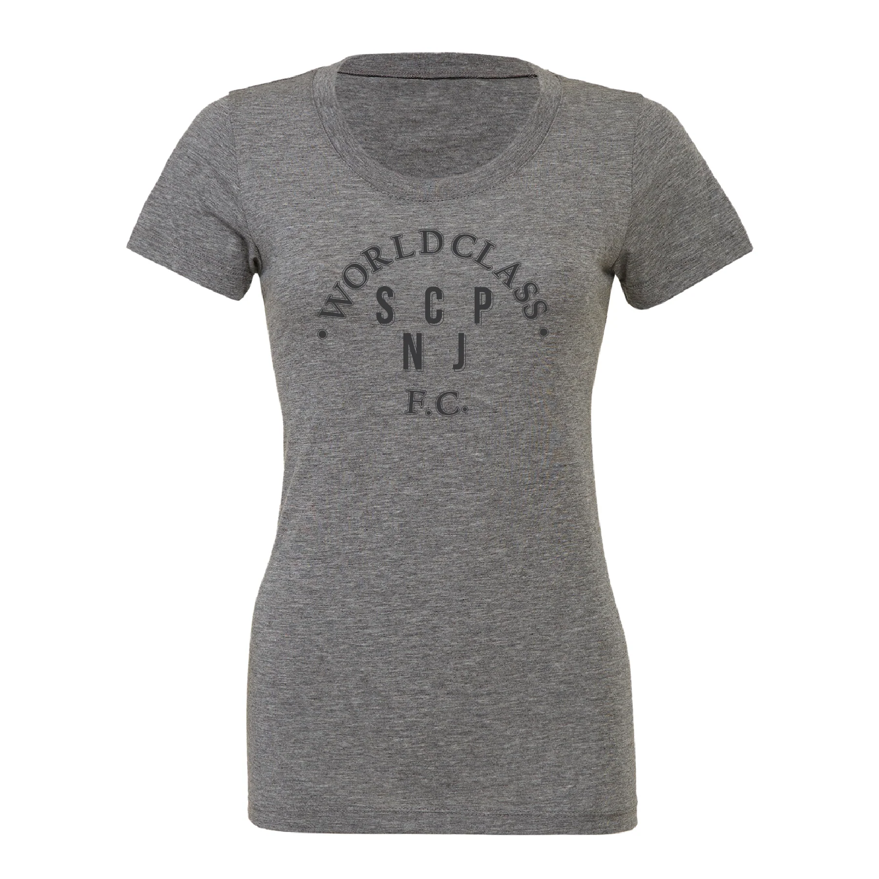 World Class SCP (Club Name) Bella + Canvas Short Sleeve Triblend T-Shirt Grey - Image 3